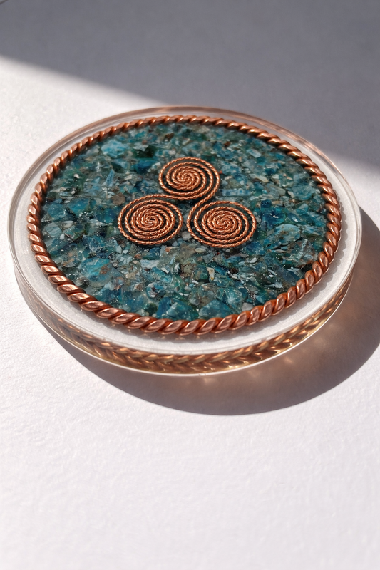 Podkładka Tensorowa Apatyt – naturalny apatyt z Pierścieniem Tensorowym Święty Kubit