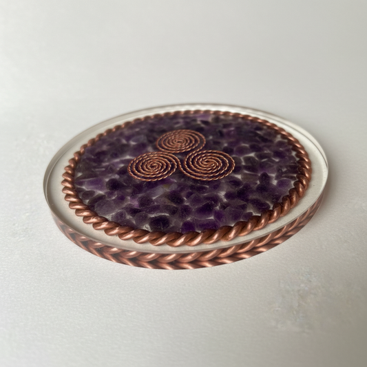 Amethyst coaster side angle