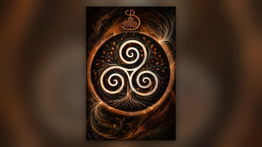 Triskelion, symbol nieustannego ruchu, równowagi i przemiany, grafika Synergia